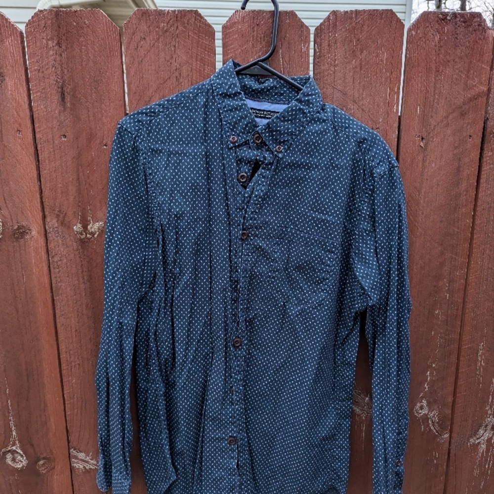 Blue Casual Button Down Shirt - Medium - Slim Fit